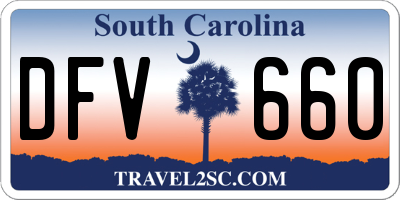SC license plate DFV660