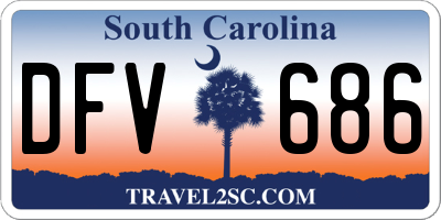 SC license plate DFV686