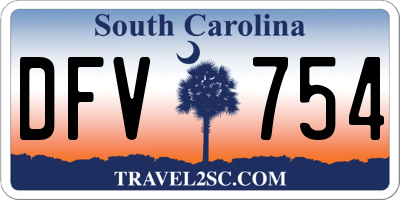 SC license plate DFV754