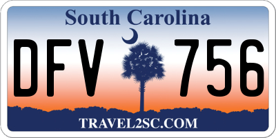 SC license plate DFV756