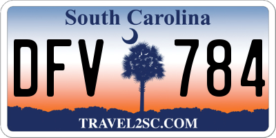 SC license plate DFV784