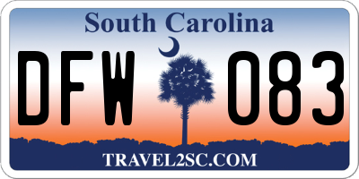SC license plate DFW083