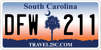 SC license plate DFW211