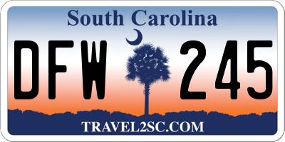 SC license plate DFW245