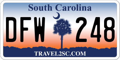 SC license plate DFW248