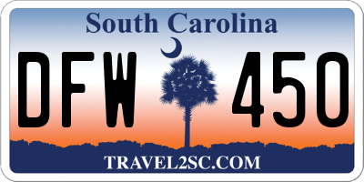 SC license plate DFW450