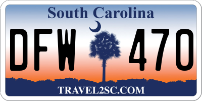 SC license plate DFW470