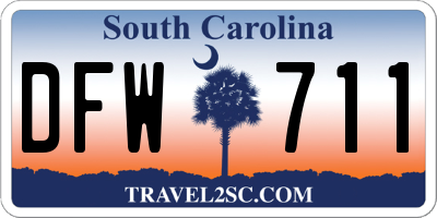 SC license plate DFW711
