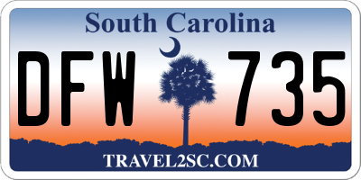 SC license plate DFW735