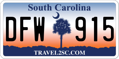 SC license plate DFW915