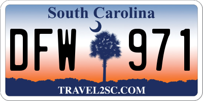 SC license plate DFW971