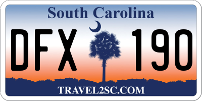 SC license plate DFX190