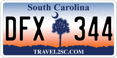 SC license plate DFX344