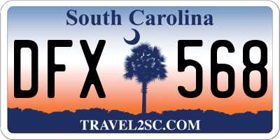 SC license plate DFX568
