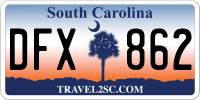 SC license plate DFX862