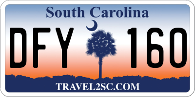 SC license plate DFY160