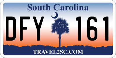 SC license plate DFY161