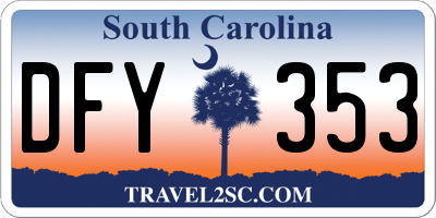 SC license plate DFY353