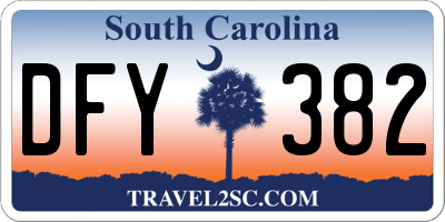 SC license plate DFY382