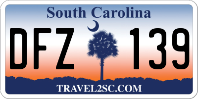 SC license plate DFZ139