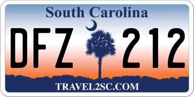 SC license plate DFZ212