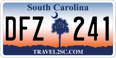 SC license plate DFZ241