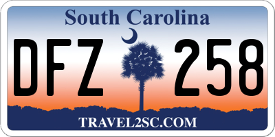 SC license plate DFZ258