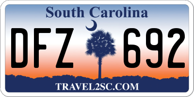 SC license plate DFZ692