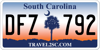 SC license plate DFZ792