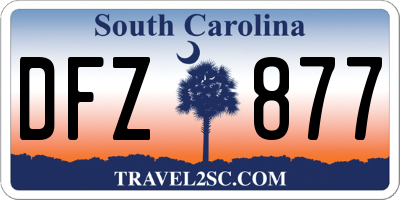 SC license plate DFZ877