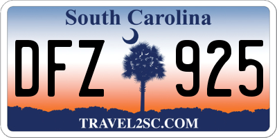 SC license plate DFZ925