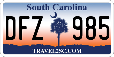 SC license plate DFZ985