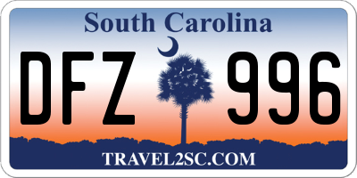 SC license plate DFZ996