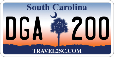 SC license plate DGA200