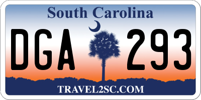 SC license plate DGA293