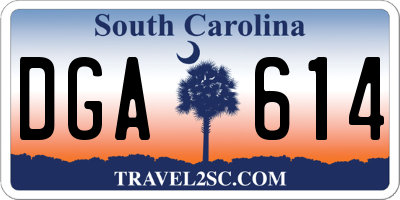 SC license plate DGA614
