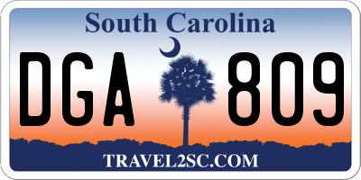 SC license plate DGA809