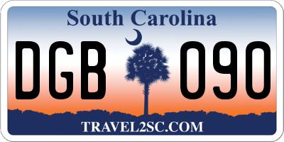 SC license plate DGB090