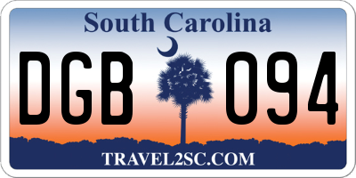 SC license plate DGB094