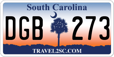 SC license plate DGB273