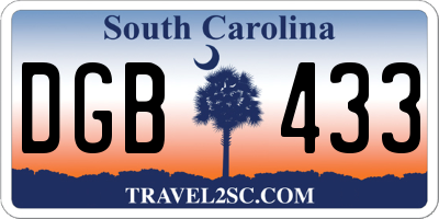 SC license plate DGB433