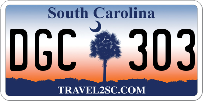 SC license plate DGC303