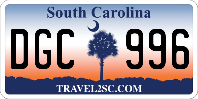 SC license plate DGC996