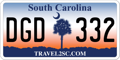 SC license plate DGD332