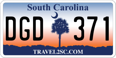 SC license plate DGD371
