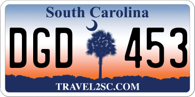 SC license plate DGD453