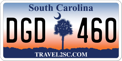 SC license plate DGD460