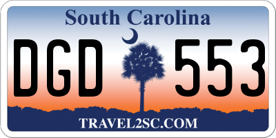 SC license plate DGD553