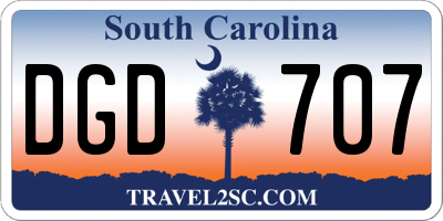 SC license plate DGD707