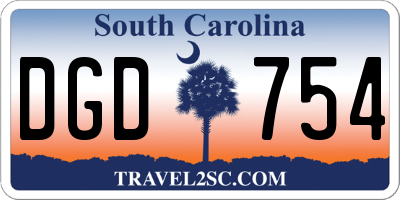 SC license plate DGD754